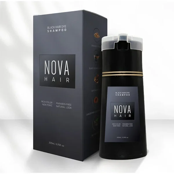 Se9d0183d44364b58856f24a168d01a8bE.webp Nova Hair Dyeing 3-in-1 Hair Care Shampoo Natural Fast White Hair Dyed Black Hair Dye Lasting Convenience Men Women Hair Care
