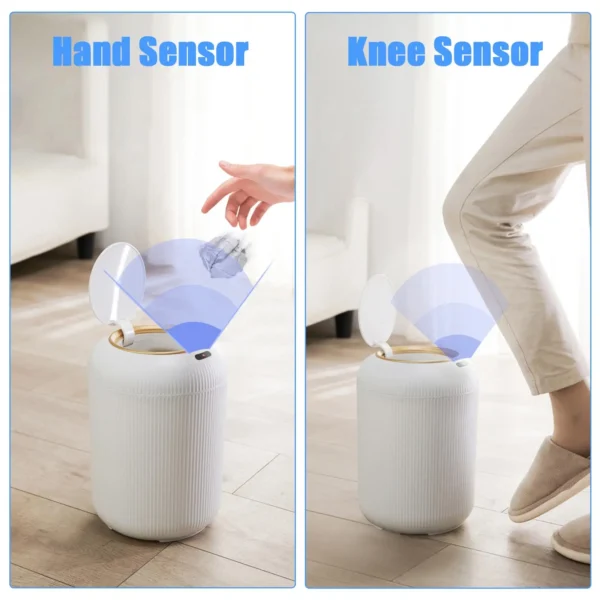 Sebc94ba0f146469091e219688199aec1S.webp Automatic Trash Can with Lid, Small Plastic Smart Trash Can, Motion Sensor Trash Can for Bedroom, Bathroom, Kitchen, Office