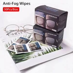 Sed03ccc34b394c5ea742f6064ab71748J.webp 50Pcs/Box Anti-Fog Wipes for Glasses Pre-moistened Antifog Lens Wipe Individually Wrapped Disposable Defogger Eyeglass Wipes