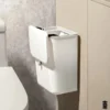 White Wall-Mounted Trash Bin for Kitchen Space-Saving Plastic Garbage Storage Container