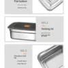 Stainless Steel Camping Lunch Box Sealed Leak-proof Bento Box Microwave Suitable Large Capacity Refrigerator Freezer Storage Box