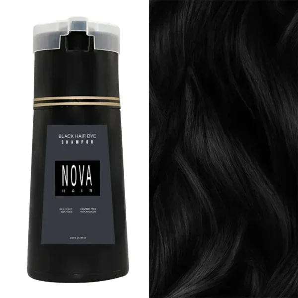 Sf09dd056ba0b436495d0312e6bd40cb0S.webp Nova Hair Dyeing 3-in-1 Hair Care Shampoo Natural Fast White Hair Dyed Black Hair Dye Lasting Convenience Men Women Hair Care