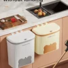 8.5/12L Kitchen Wastebasket Wall Mounted Trash Can With Lid Bathroom Trash Bin Garbage Can for Cabinet Under Sink Recycling Bin