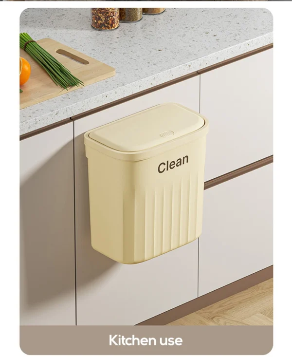 12/16L Press Type Wall Mounted Trash Can For Bathroom Toilet Garbage Bucket With Lid Kitchen Recycling Bin Hanging Wastebasket