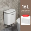12/16L Press Type Wall Mounted Trash Can For Bathroom Toilet Garbage Bucket With Lid Kitchen Recycling Bin Hanging Wastebasket