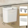 White Wall-Mounted Trash Bin for Kitchen Space-Saving Plastic Garbage Storage Container