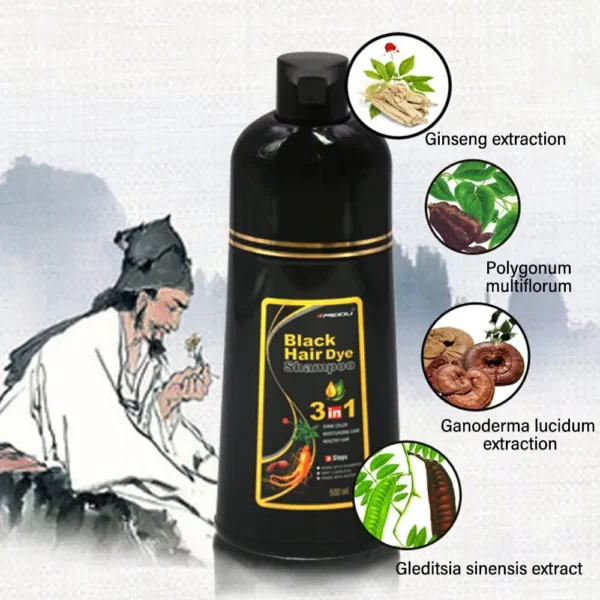 Sfafef1f3920f455394a6887077cd2c280.webp Meidu 3 In 1 Instant Coloring Shampoo Natural Black Color for Men Women Hair Dye Herbal Brown Purple Hair Dye Hair Dye Shampoo