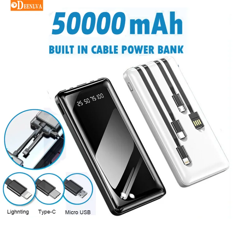 Powerbank 50000mAh Flash Charging Power bank Mobile Powerbank with Charging Cable充电宝50000mAh