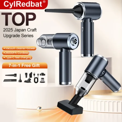 Cylredbat 7 in1 Wireless Blower Vacuum Cleaner 26000Pa Vakum Cleaner Cordless Car Vacuum Cleaner Mini Vacuum Cleaner Air Duster Blower