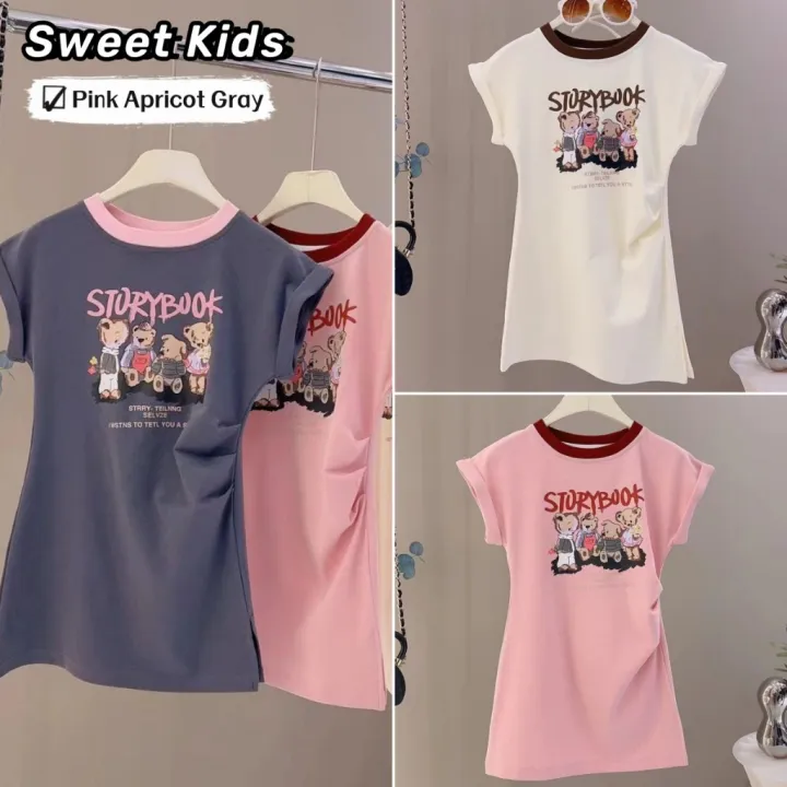 【Sweet Kids Deliver from Perak】gaun budak perempuan skirt lengan pendek comel musim panas baru,2-10 tahun