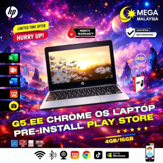 HP Chromebook 11 G5 | 11.6" Display | Intel Celeron | 4GB RAM | 16GB SSD | Webcam | WiFi | Chrome OS Laptop for Study & Work