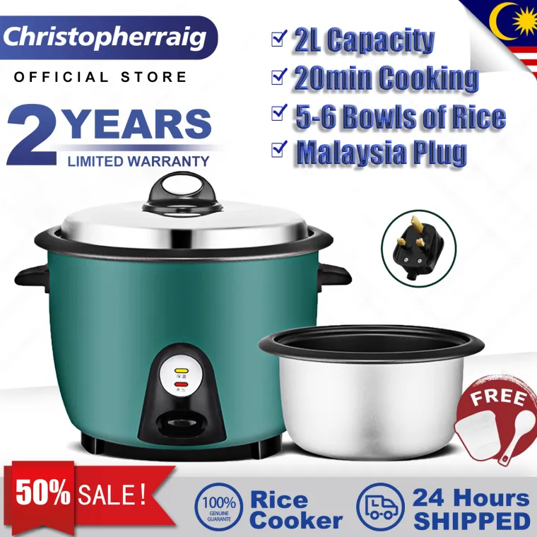 🔥rice cooker electric🔥CHRIS Periuk Elektrik rice cooker 2 liter Mini Rice Cookers Electric Small Household Multifunctional Cooking Machine Non-stick Rice Cooker restuker masak nasi Elektrik Reskuker Nasi Mini 电饭锅 迷你电饭煲