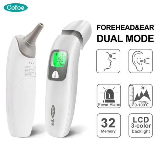 Cofoe 3 in 1 Forehead / Ear Non-contact Digital Thermometer with Tri-color Backlight Body / Object Fever Temperature Checking Sensor Baby Child IR Thermal Scanner Infrared Termometer Original on Hand for Adult